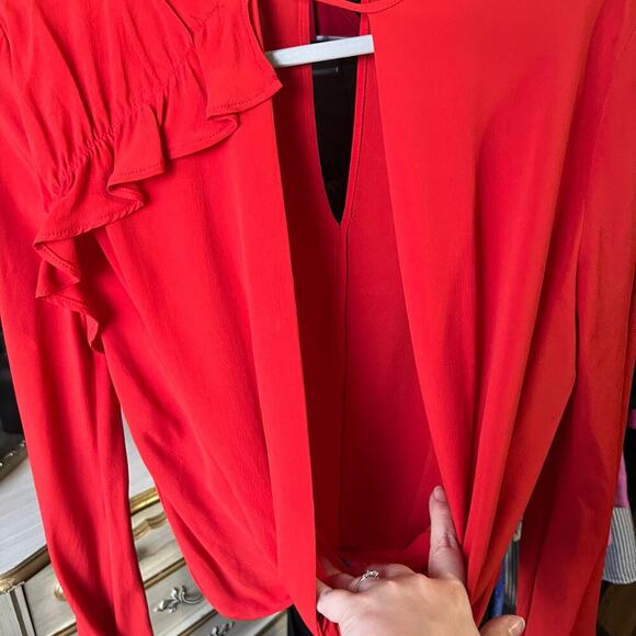 NWT Pinko Silk Ruffle Blouse - Picture 5 of 15